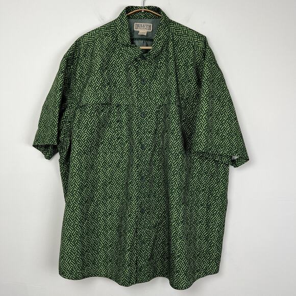 Duluth Trading Co Men's‎ 2XL Button Up Fishing Shirt Vented Wicking Green - Picture 1 of 13